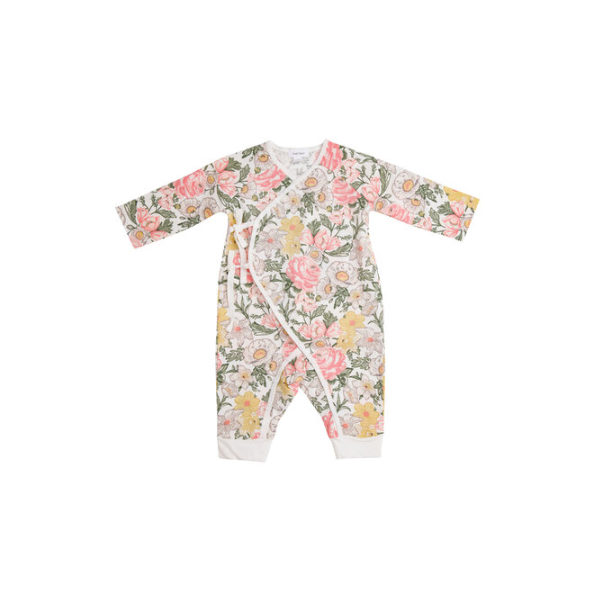 Traditional Floral Wrap Coverall