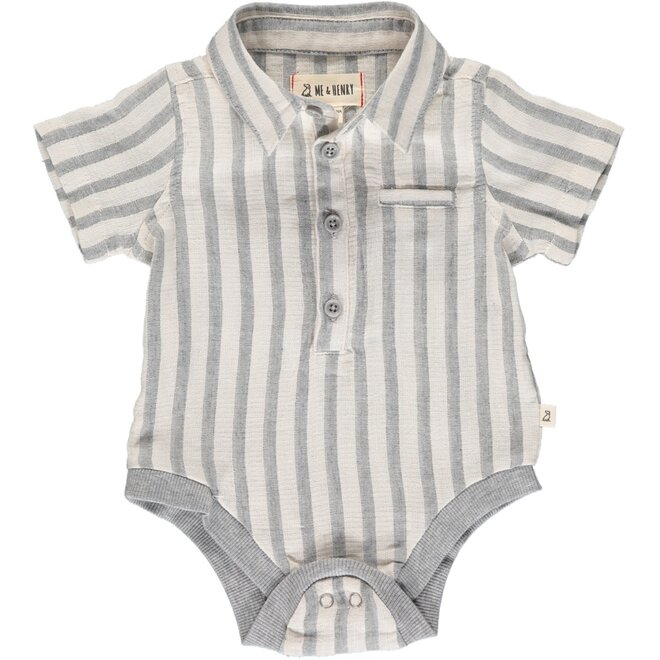 HELFORD ss onesie - Grey/cream stripe