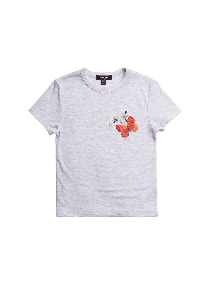 Embellished Graphic Tee - Butterfly Melange