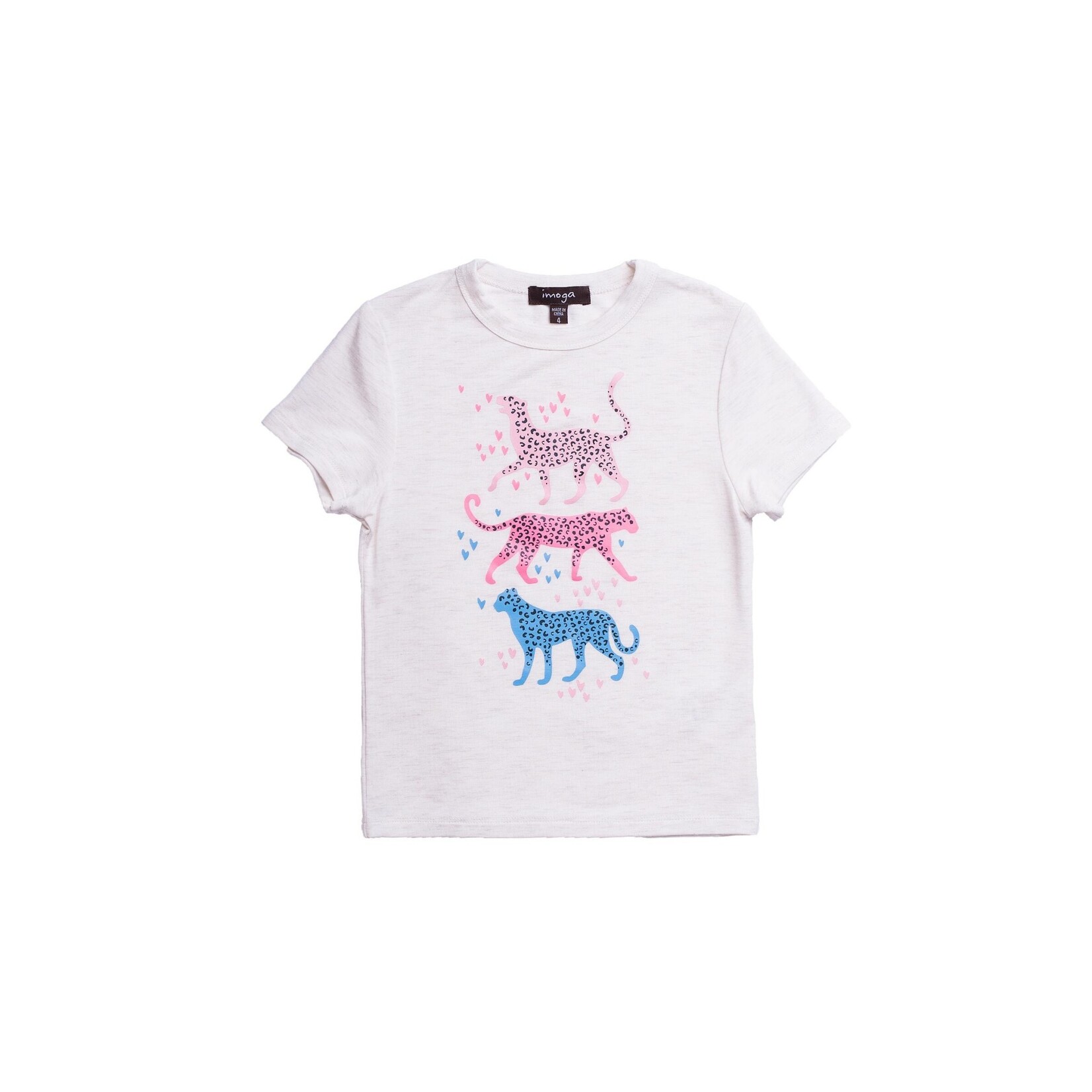 Imoga Embellished Graphic Tee - Cheetah Oatmeal
