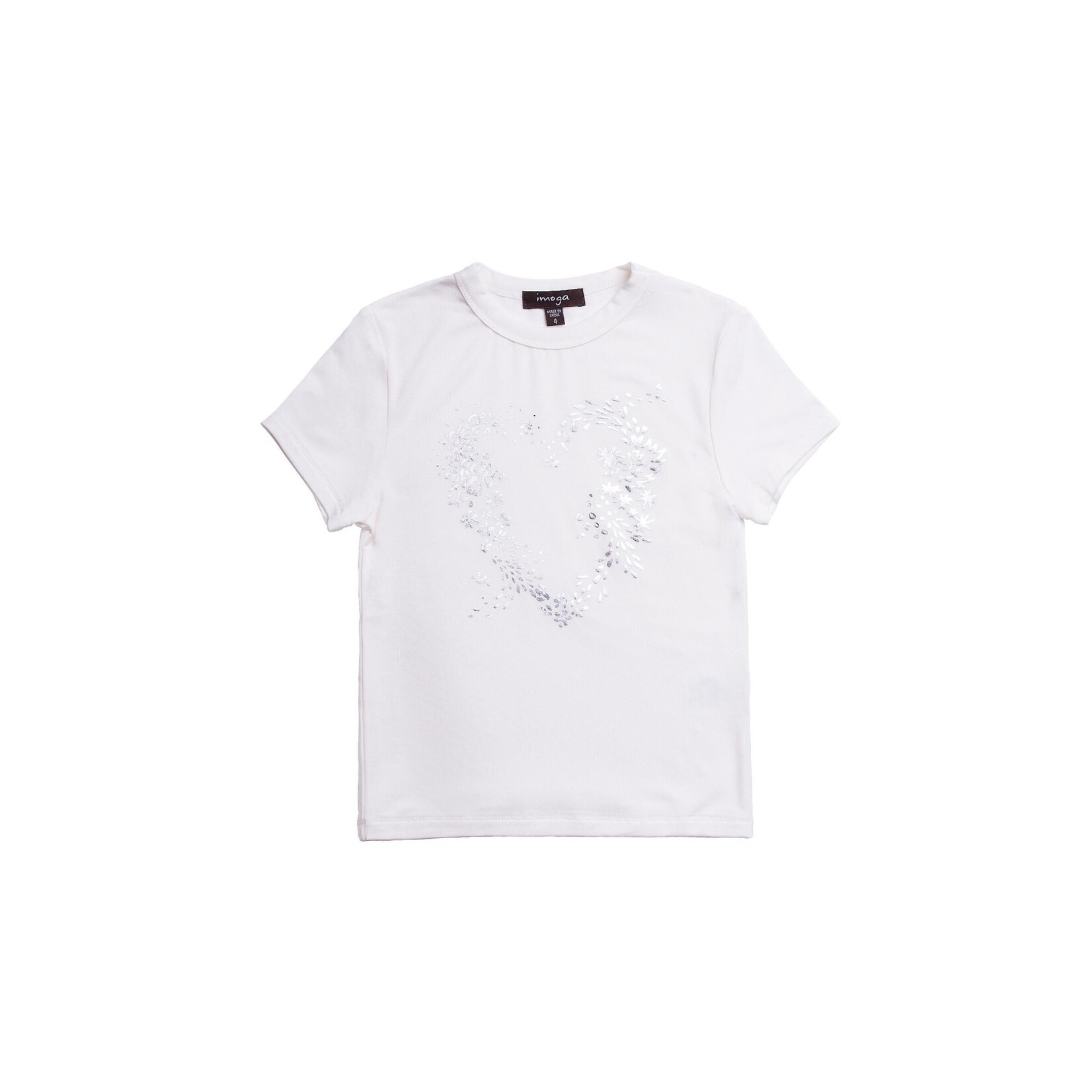 Imoga Embellished Graphic Tee - Love Cream