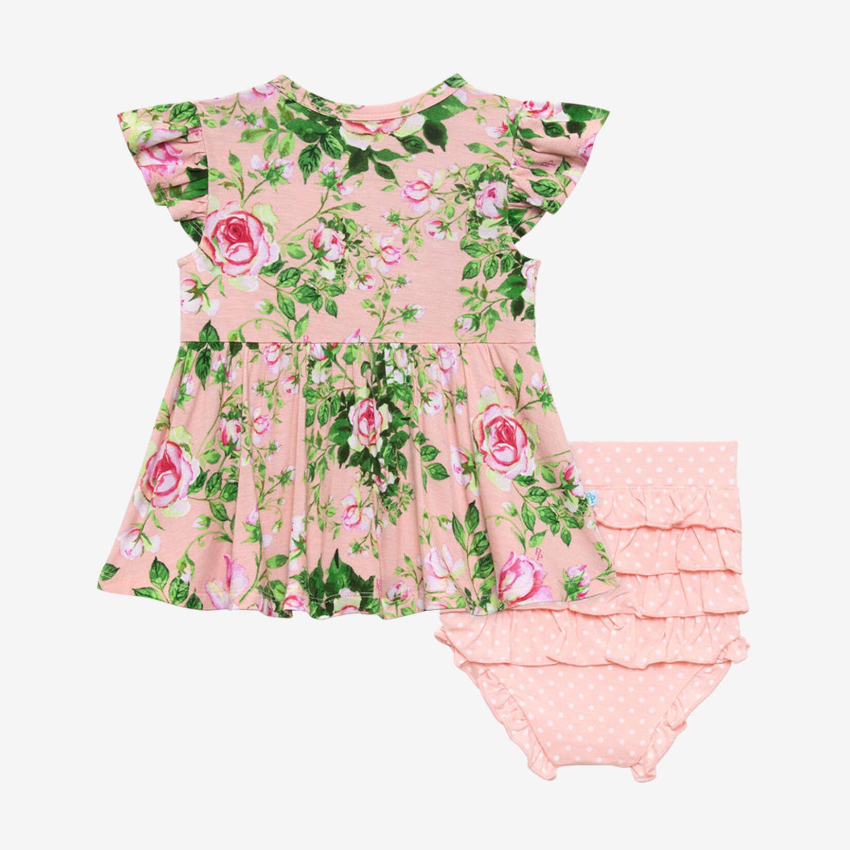 Posh Peanut Renia - Short Sleeve Basic Peplum Top & Bloomer Set