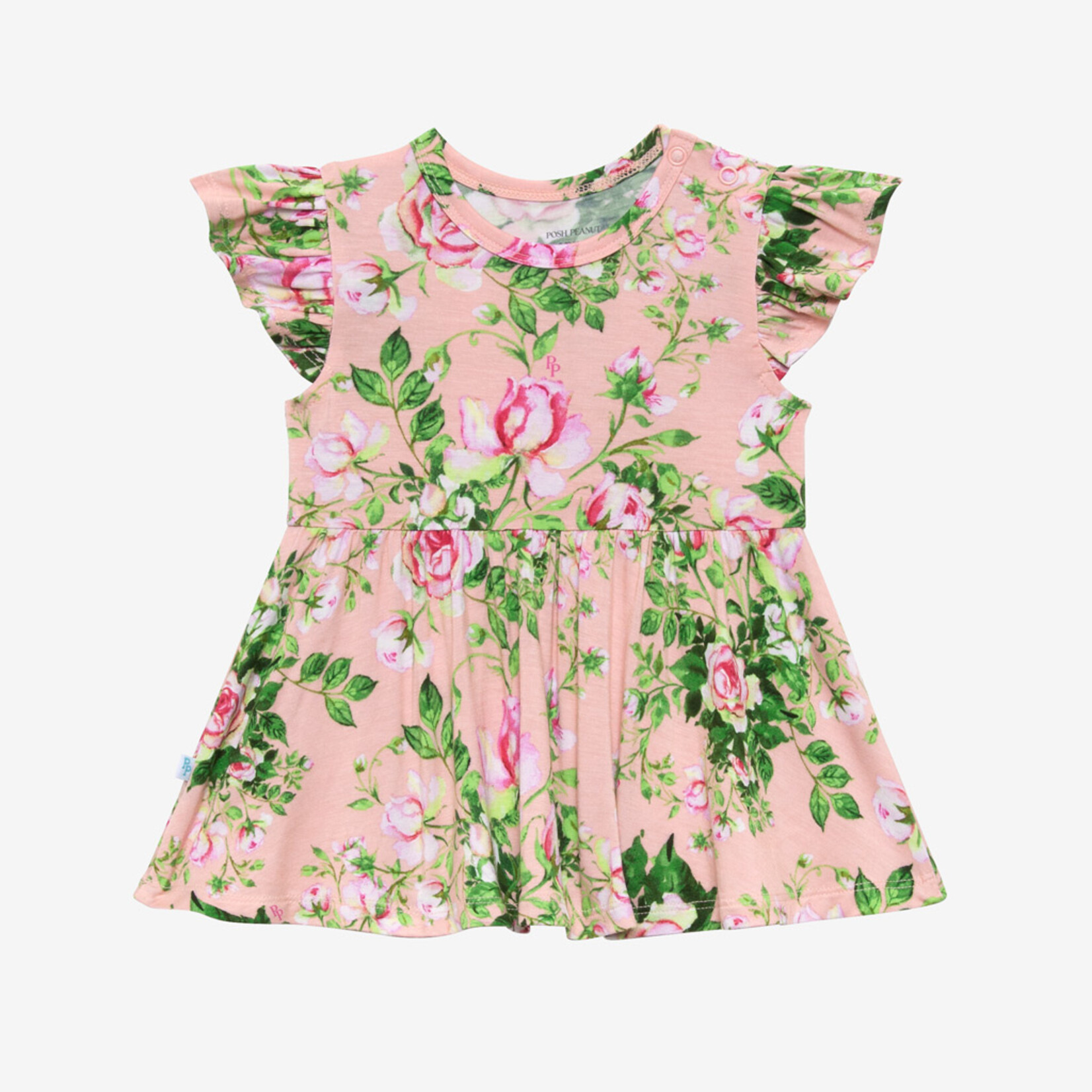 Posh Peanut Renia - Short Sleeve Basic Peplum Top & Bloomer Set