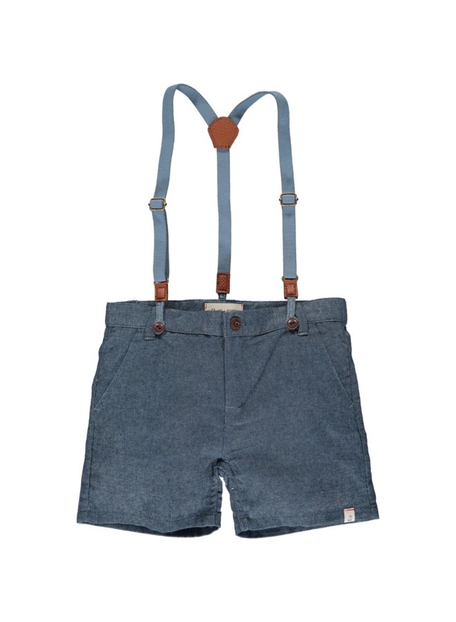 CAPTAIN shorts with suspenders - Pale Grey