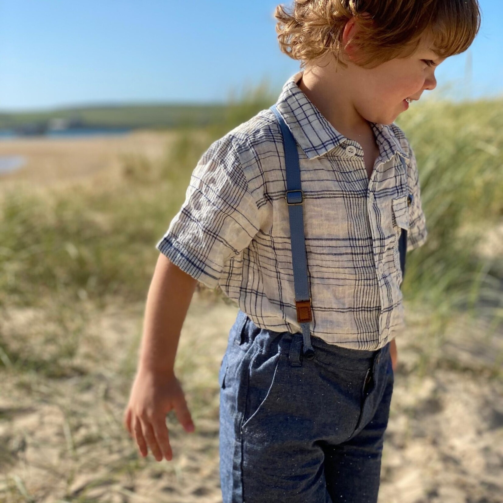 CAPTAIN shorts with suspenders - Pale Grey