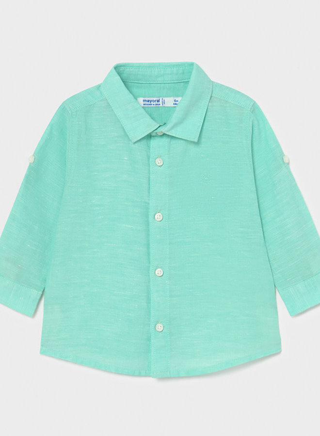 Basic Linen LS Shirt - Aqua