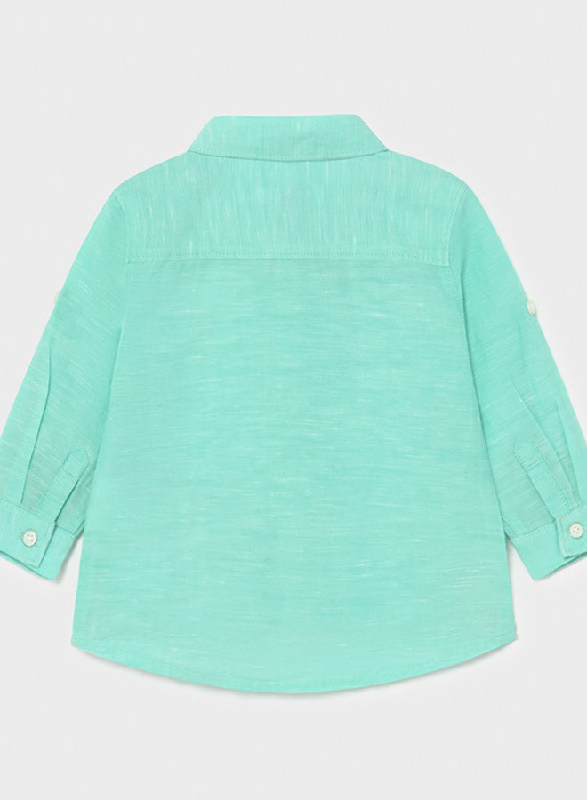 Basic Linen LS Shirt - Aqua
