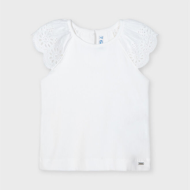 Sleeveless Eyelet T-Shirt - White