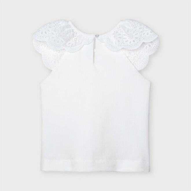 Sleeveless Eyelet T-Shirt - White