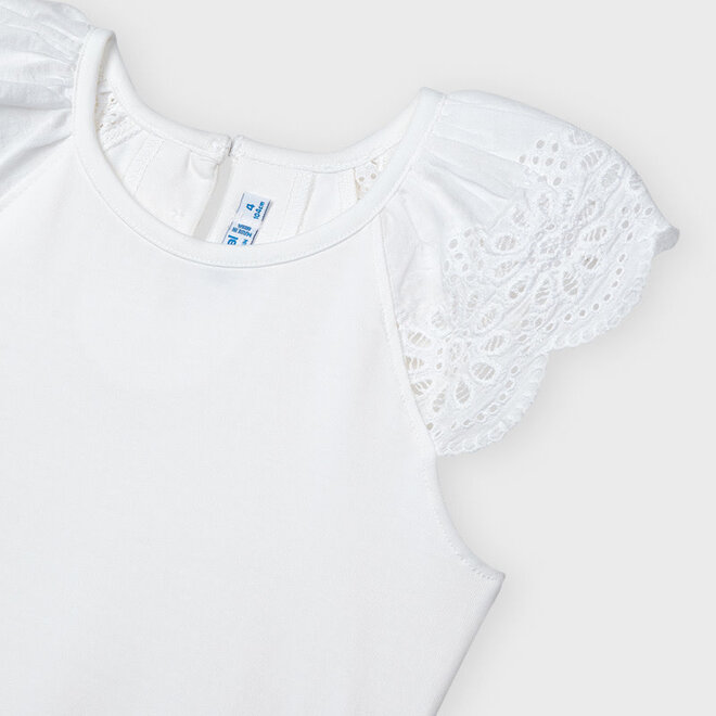 Sleeveless Eyelet T-Shirt - White