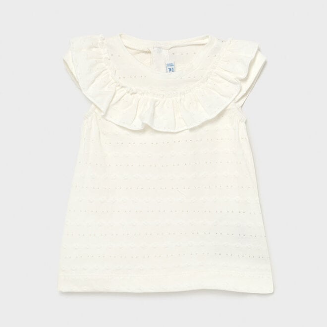 SS T-Shirt w Yoke Collar- Natural