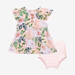 Posh Peanut Harper - Ruffled Capsleeve Henley Peplum Top & Bloomer Set