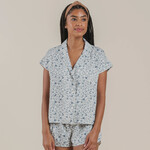 Rylee & Cru Women's Blue Floral PJ Set - Ivory/Blue Floral