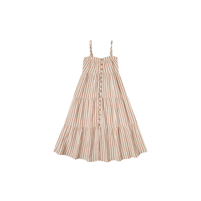 Striped Tiered Maxi Dress - Amber