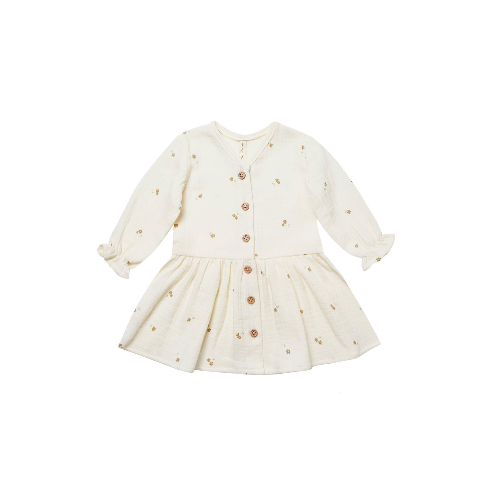 Long Sleeve Gauze Dress - Ivory