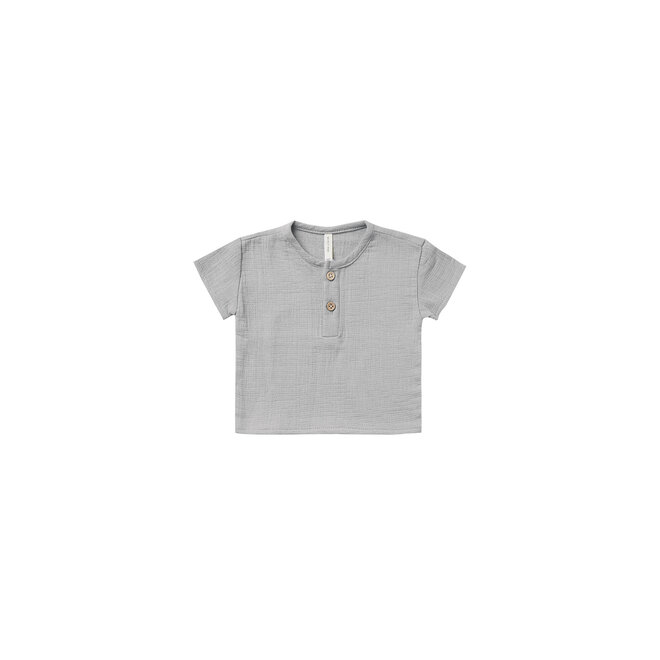 Woven Henry Top - Periwinkle