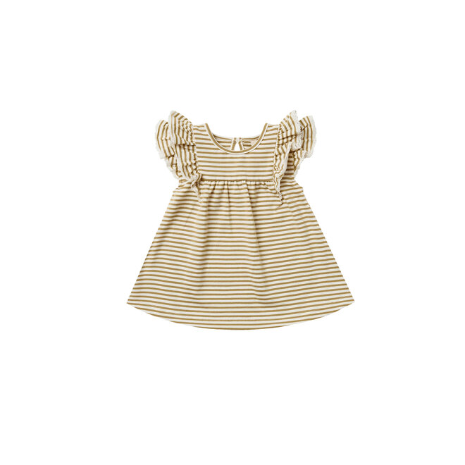 Flutter Dress - Gold Stripe
