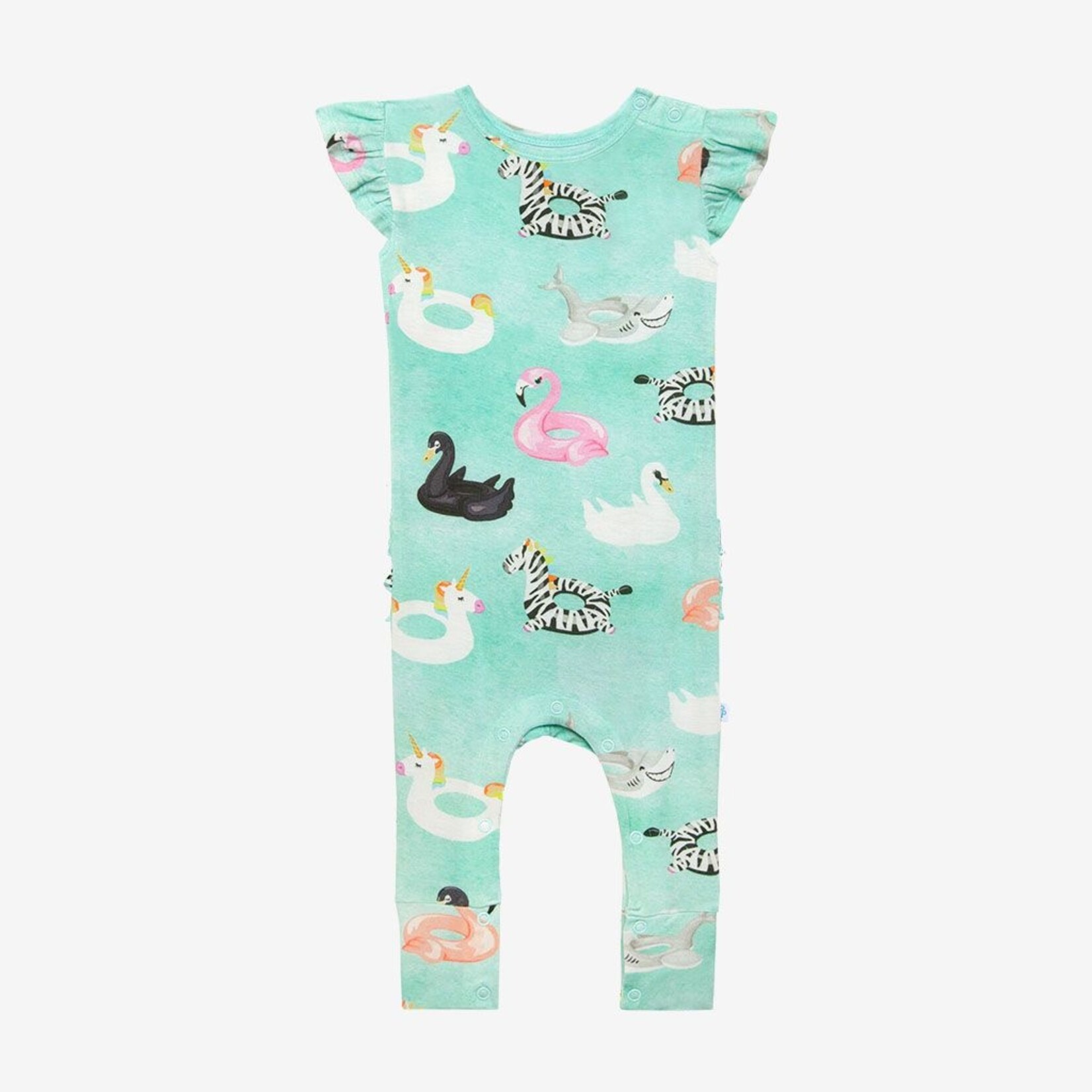 Posh Peanut Lenny - Ruffled Cap sleeve ruffled romper