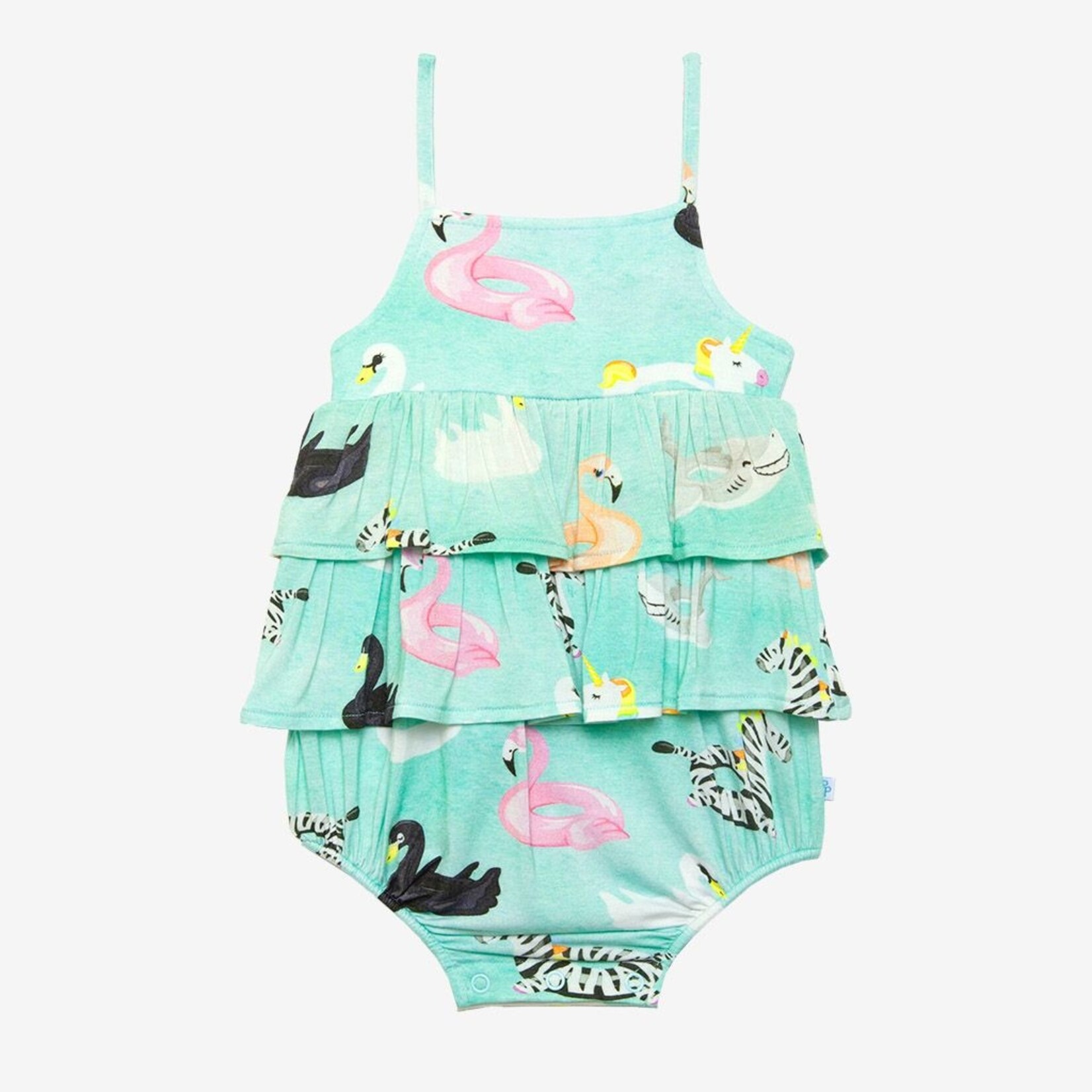 Posh Peanut Lenny - Basic Ruffled Spaghetti Romper