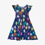 Posh Peanut Palmer - Ruffled Capsleeve Basic Twirl Dress