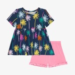 Posh Peanut Palmer - Basic Short Sleeve Peplum Top & Ruffled Short