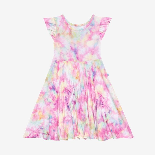 Joplin - Ruffled Capsleeve Basic Twirl Dress