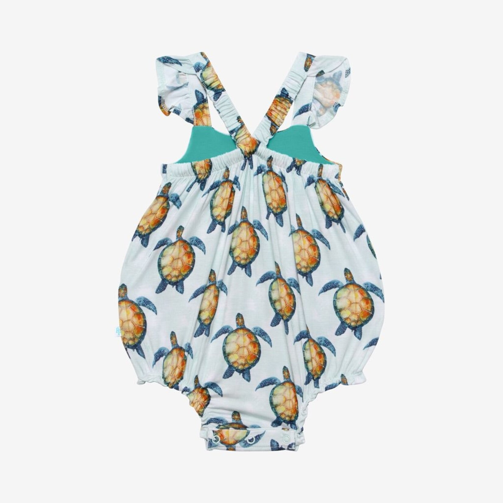 Posh Peanut Cruz - Henley Ruffled Capsleeve Bubble Romper