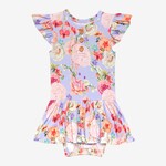 Posh Peanut Bellamy - Ruffled Capsleeve Henley Twirl Skirt Bodysuit