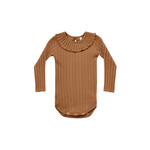 Rylee + Cru Ruffle Collar Bodysuit - Rust