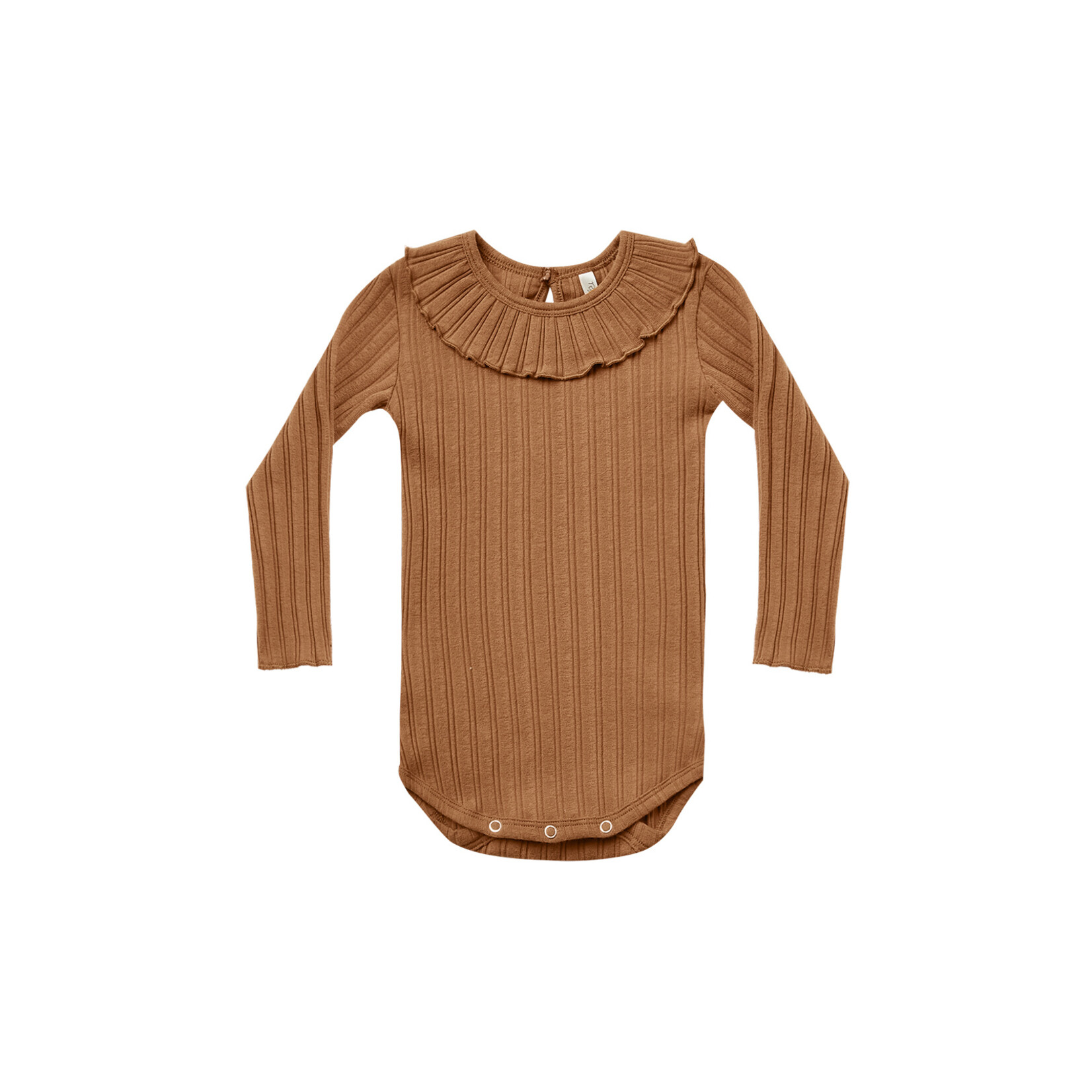 Rylee + Cru Ruffle Collar Bodysuit - Rust
