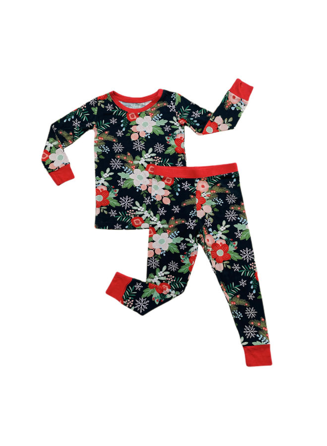 Poinsettia Floral - Two-piece Pajama Set