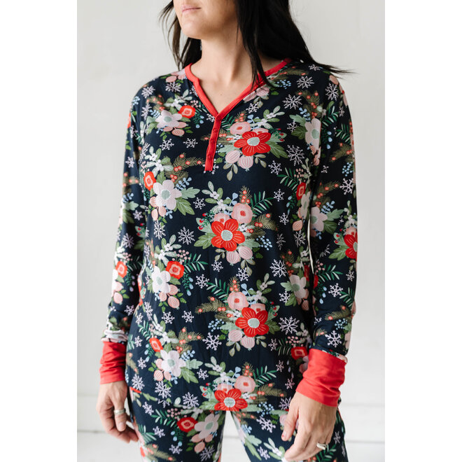 Poinsettia Floral - Women's Long Sleeve Pajama Set