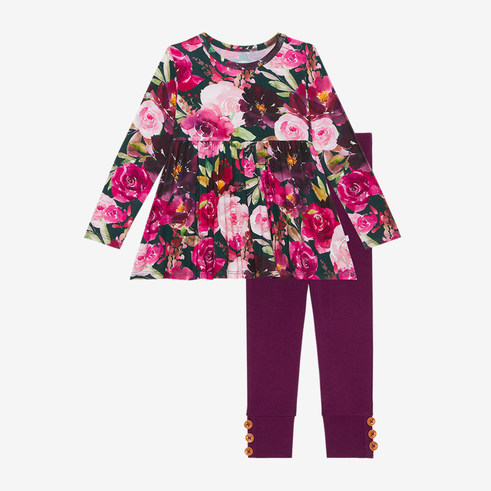 Zelda - Long Sleeve Basic Peplum Top & Legging Set