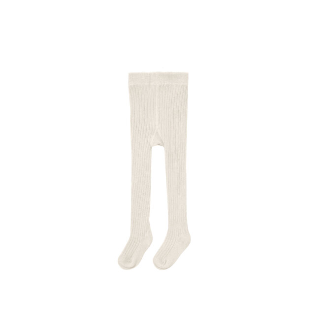 Solid Ribbed Tights - Ivory