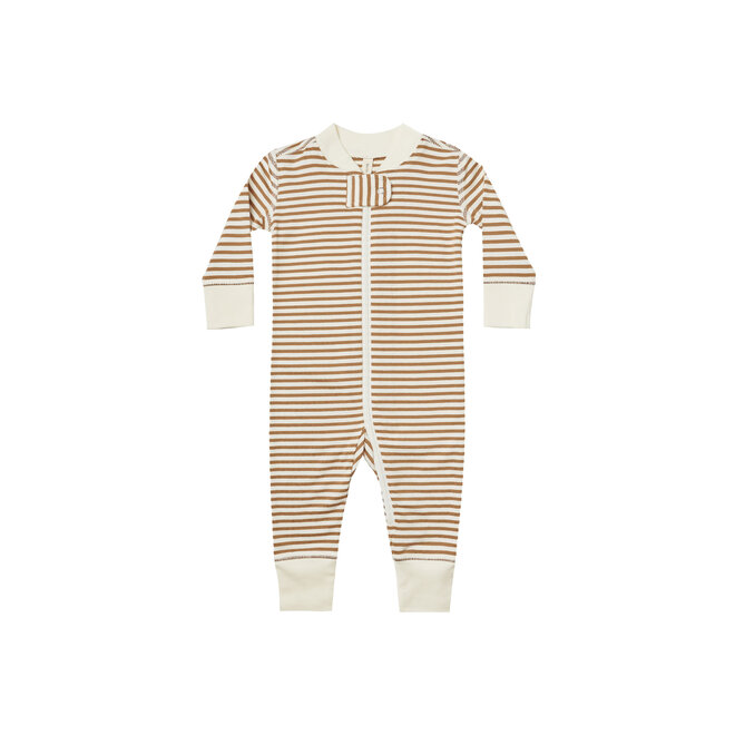 Zip Long Sleeve Sleeper - Walnut Stripe