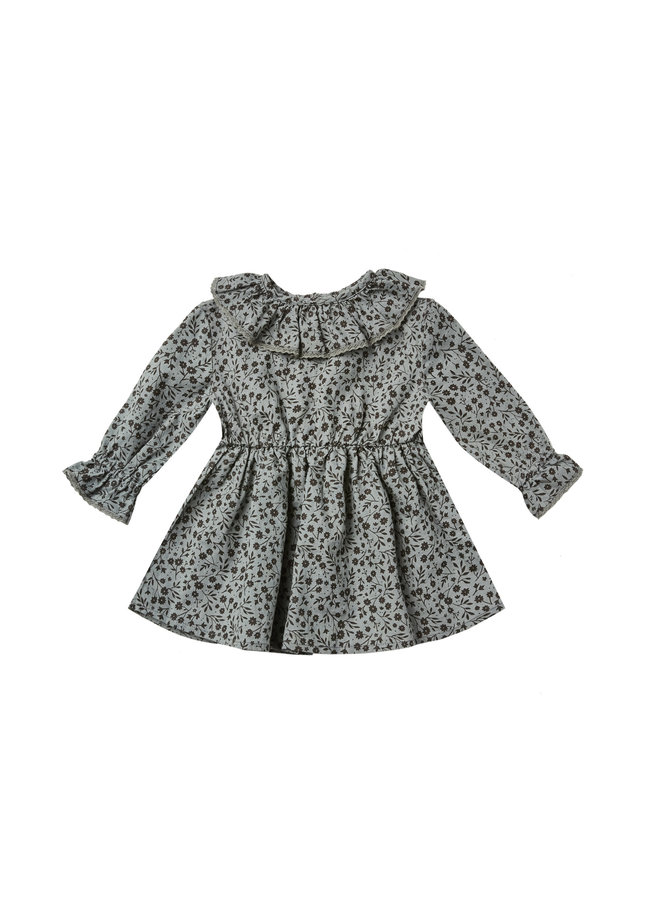 Ruffle Collar Baby Dress - Indigo Meadow
