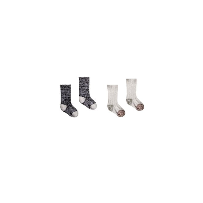 Chunky Knit Socks Set - Color Block