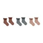 Rylee + Cru Ruffle Socks 3 Pk - Wine, Indigo, Rose