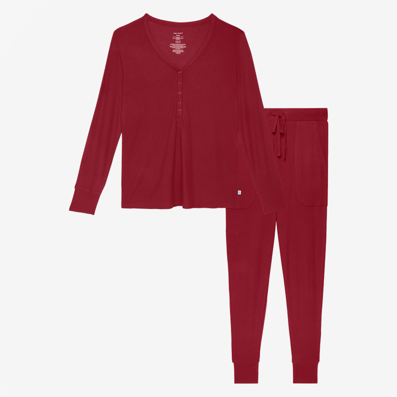 Posh Peanut Bordeaux Waffle - Women Long Sleeve Pajama Set