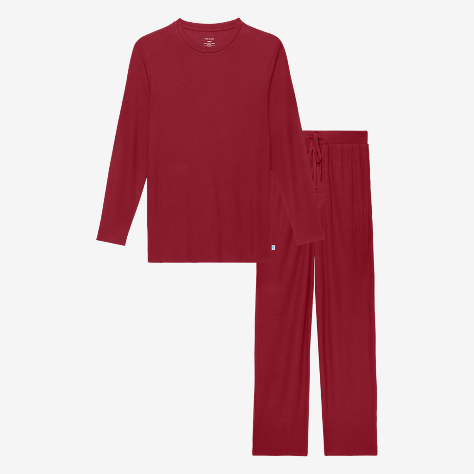 Posh Peanut Bordeaux Waffle - Men Long Sleeve Pajama Set