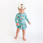 Posh Peanut Gnomey - Long Sleeve Twirl Skirt Bodysuit