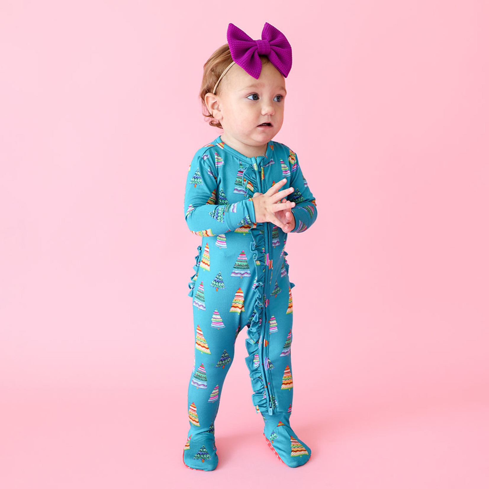 Posh Peanut Sierra - Ruffled Zippered Footie