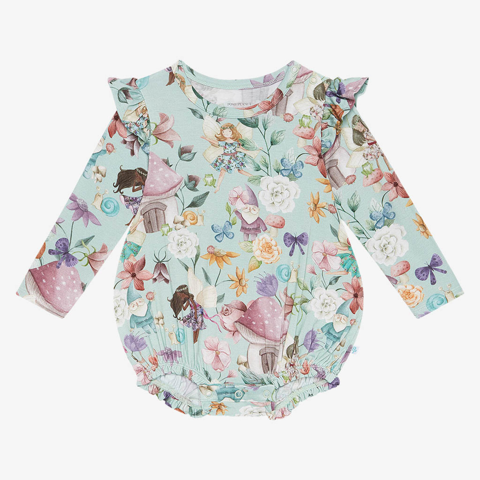 Posh Peanut Faye - Long Sleeve Ruffled Bubble Romper