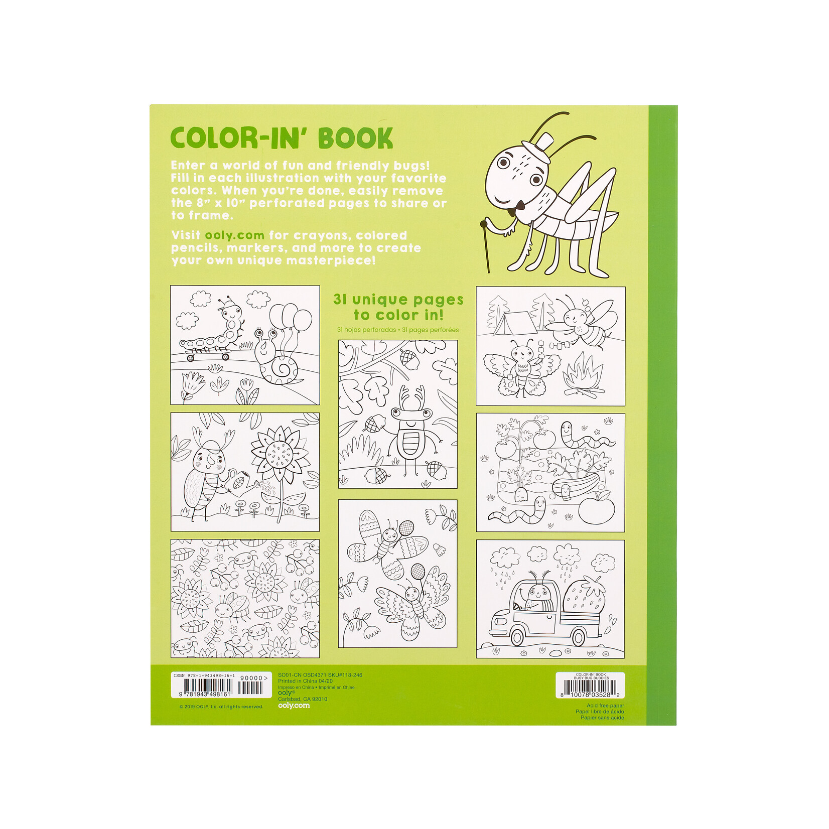 Color-in' Book: Busy Bug Buddies (8" x 10")