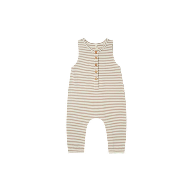 Sleeveless Jumpsuit | Warm Grey Stripe