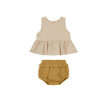 Sleeveless Peplum Set | Ocre Stripe