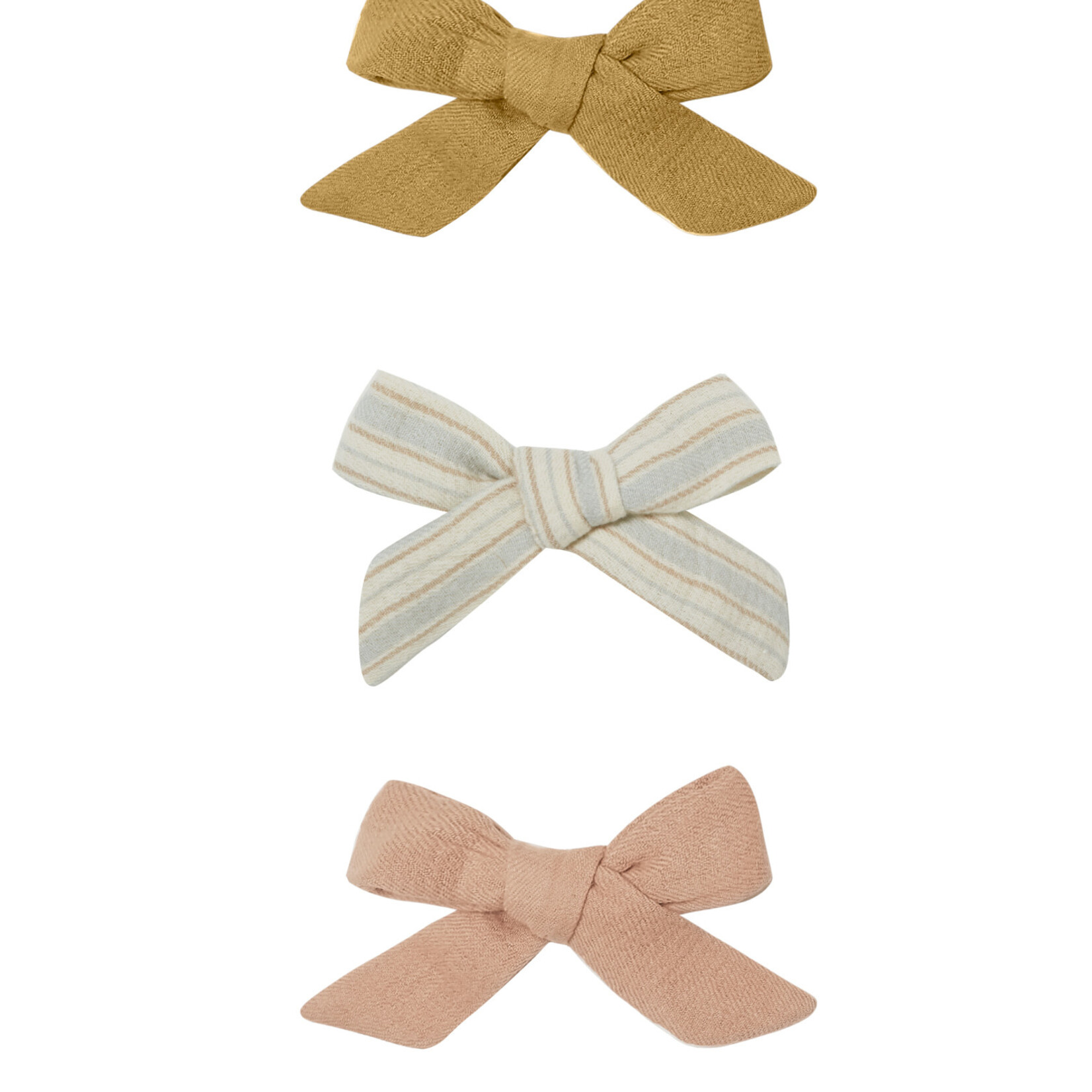 Bow W. Clip Set | Blush, Sky Stripe, Ocre