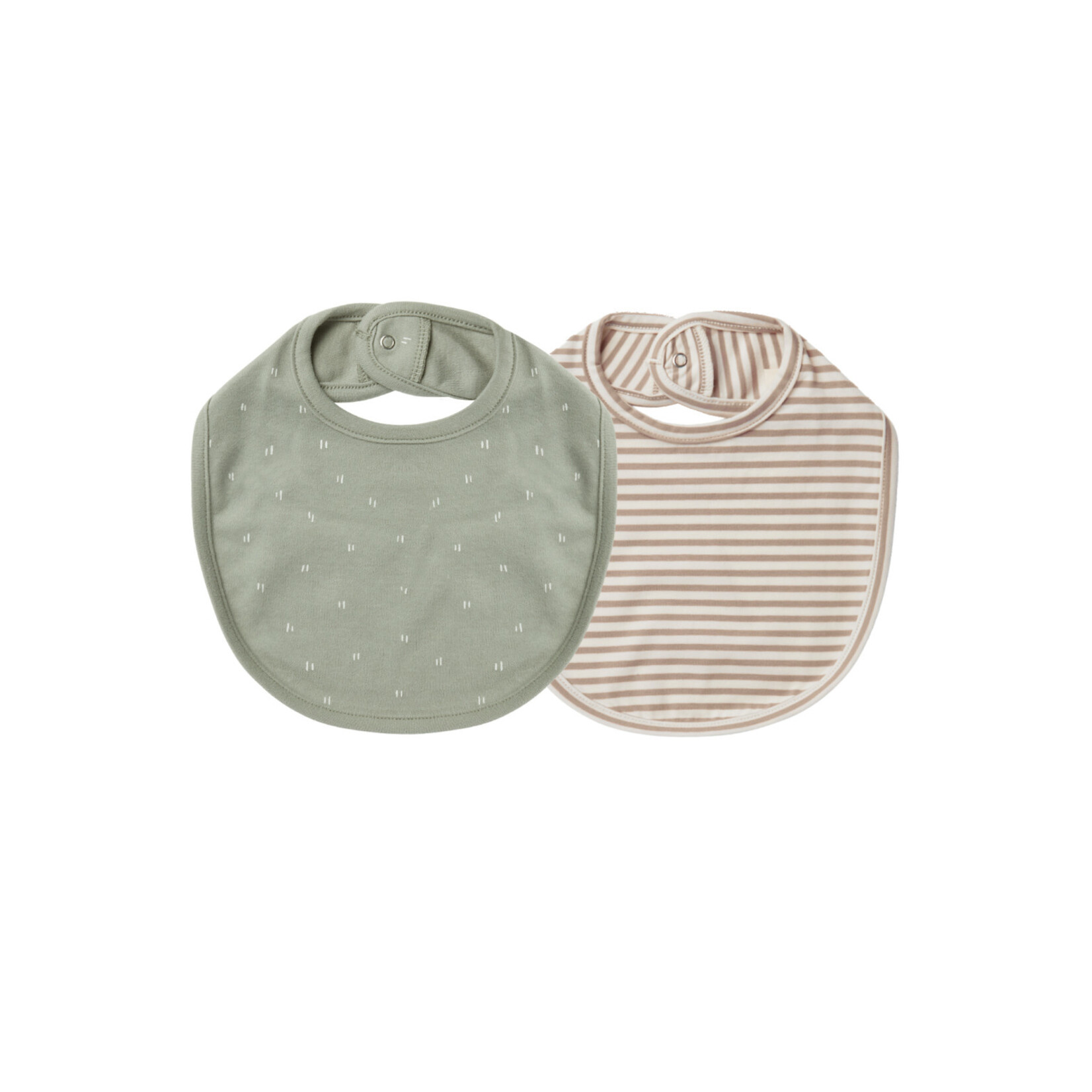 Jersey Bib Set | Dash, Warm Grey Stripe