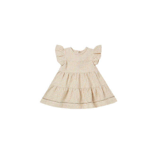 Short-Sleeve Belle Dress | Ocre Stripe