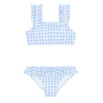 Minnow Girls Oasis Blue Gingham Ruffle Strap Bikini